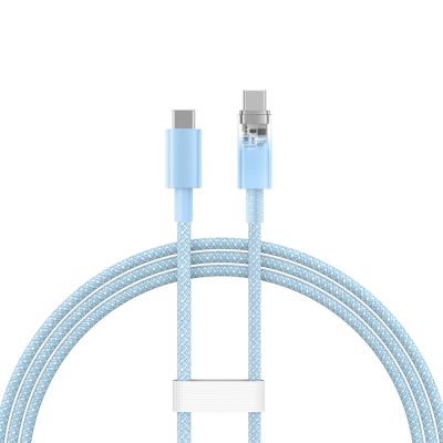 2. Kabel Baseus Explorer 100W USB-C - USB-C z inteligentnym czujnikiem temperatury 1m - niebieski