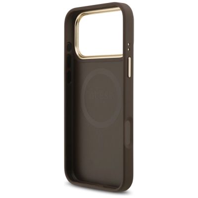7. Etui Guess 4G Strass Logo MagSafe na iPhone 17 Pro Max - brązowe