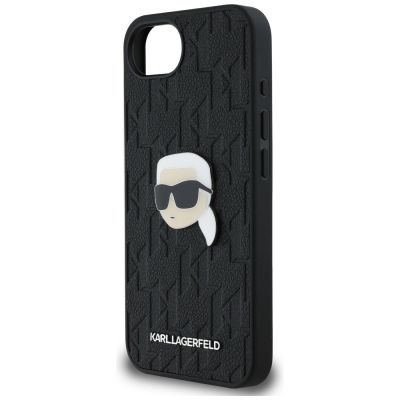 6. Etui Karl Lagerfeld Monogram Karl Head Pin na iPhone 16e - czarne