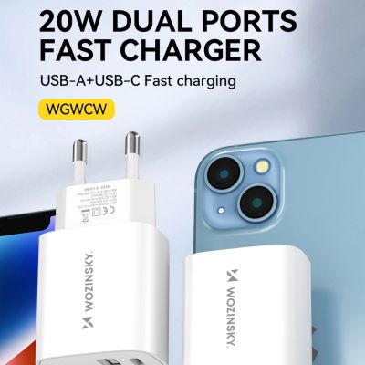 6. Ładowarka sieciowa Wozinsky WGWCW USB-A USB-C 20W - biała