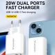 6. Ładowarka sieciowa Wozinsky WGWCW USB-A USB-C 20W - biała