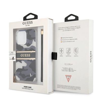 8. Etui Guess Camo Strap Collection na iPhone 13 Pro / iPhone 13 - czarne