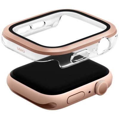 2. Etui ze szkłem hartowanym UNIQ Voute na Apple Watch 10 46 mm - różowo-złota