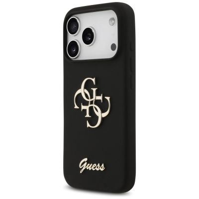 2. Etui Guess Silicone Big 4G Script na iPhone 17 Pro - czarne