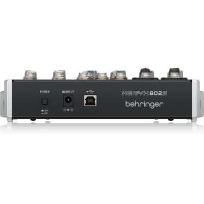 3. Behringer 802S - 8-kanałowy kompaktowy mikser analogowy z interfejsem USB zaprojektowany specjalnie do obsługi podcastów, streamowania oraz nagrywania w domu