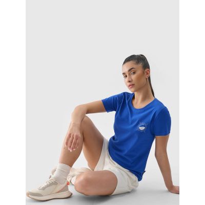 4. T-shirt regular z nadrukiem damski 4F 4FRSS24TTSHF2547-36S