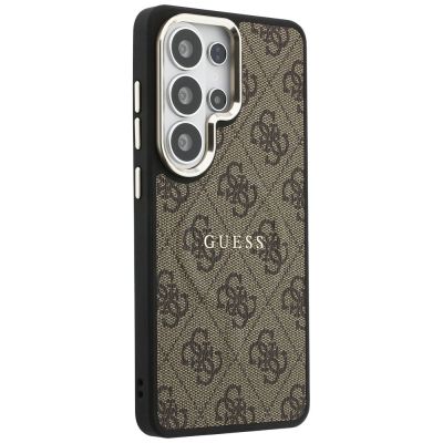 4. Etui Guess 4G Embossed Ring MagSafe na Samsung Galaxy S26 Ultra - brązowe
