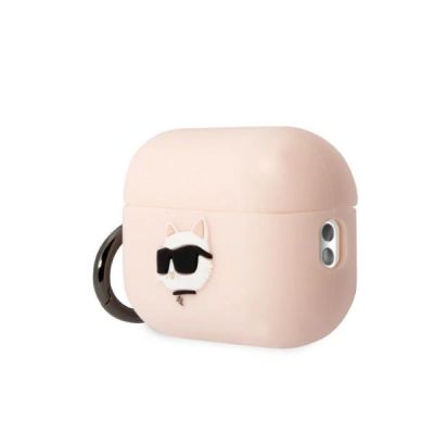 3. Etui Karl Lagerfeld Silicone Choupette Head 3D na AirPods Pro 2 - różowe
