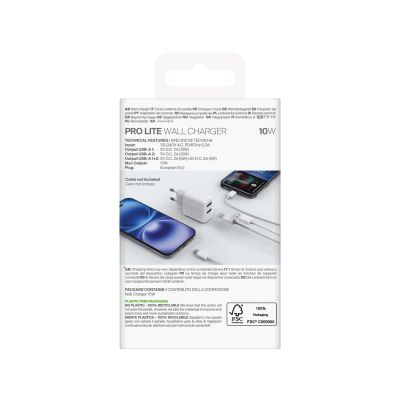 3. Ładowarka sieciowa Puro PROLITE 10W 2x USB-A - biała