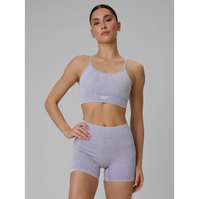 Biustonosz treningowy bezszwowy z niskim wsparciem damski 4F 4FWSS26USBAF203-51A