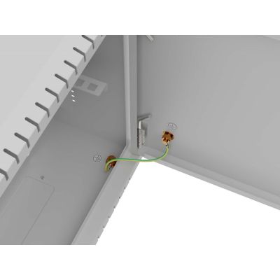 5. LANBERG SZAFA INSTALACYJNA TPR 10" Z PŁYTĄ MESH 340X340X140 SZARA (ZŁOŻONA)