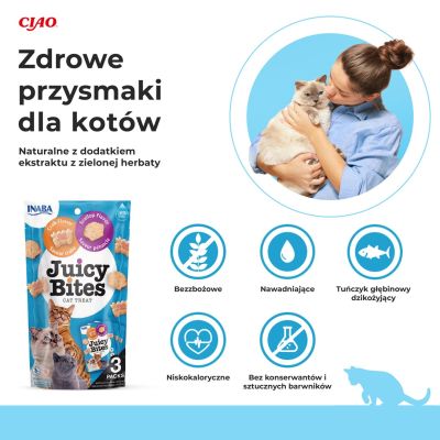 2. INABA Juicy Bites O smaku przegrzebków i kraba - przysmak dla kota - 3x11,3 g