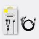 17. Kabel 3w1 USB - micro USB / Lightning / USB C 3.5A 1.2m Baseus StarSpeed - czarny