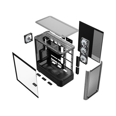 3. MODECOM OBUDOWA VOLCANO AQ 300 ARGB MIDI CZARNA