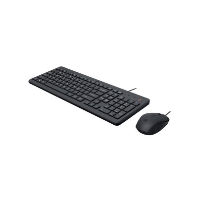 2. Zestaw klawiatura + mysz HP 150 Wired Mouse and Keyboard przewodowe czarne Niemiecki układ klawiszy 240J7AA#ABD
