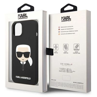 8. Etui Karl Lagerfeld Silicone Karl`s Head na iPhone 13 / 14 / 15 - czarne