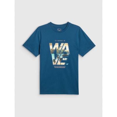 5. T-shirt regular z nadrukiem męski 4F 4FRSS26TTSHM4306-46S