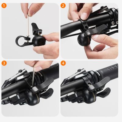 3. Rockbros dzwonek aluminiowy prawy montaż czarny