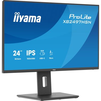 5. iiyama ProLite XB2497HSN-B1 monitor komputerowy 60,5 cm (23.8") 1920 x 1080 px Full HD LED Czarny