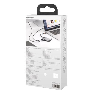 6. Baseus Metal Gleam 4w1 wielofunkcyjny HUB USB Typ C - USB Typ C Power Delivery 100 W / HDMI 4K 30 Hz / USB 3.2 Gen 1 / USB 2.0 (CAHUB-CY0G)