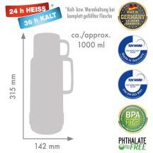 ROTPUNKT TERMOS SZKLANY POJ. 1,0 L, SHINY FOX (RUD