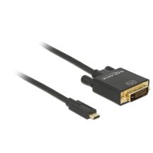 DeLOCK 2m, USB-C/DVI 24+1 zewnętrzna karta graficzna usb 3840 x 2160 px Czarny