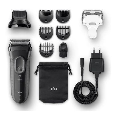 8. Braun 3000BT Bateria 5 7 mm Mokry & Suchy Czarny, Szary