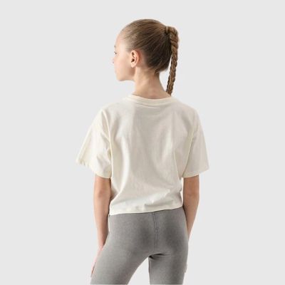 2. Dziewczęcy top z nadrukiem 4F 4FJWSS25TTSHF1872-11S