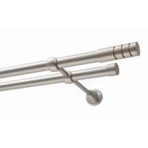 KARNISZ PODWÓJNY FI 19 MM CHROM SATYNA 400 CM TECHNO  KOWALSKI
