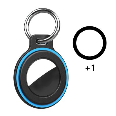 4. Etui airtag ze sprężynową klamrą zestaw 2szt - czarny