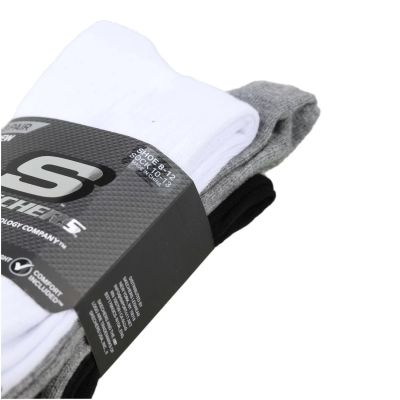 3. Skechers 3pk Unisex Non Terry Crew S601102-107 Białe 43-46