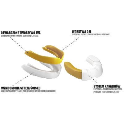 13. Żelowy ochraniacz na zęby + pudełko - biało-złoty | GelTech