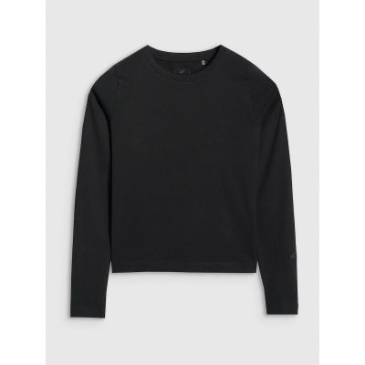 8. Longsleeve slim gładki dziewczęcy 4F 4FJRAW25TLONF603-20S