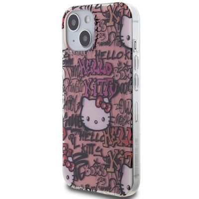 2. Etui Hello Kitty IML Tags Graffiti na iPhone 15 - różowe