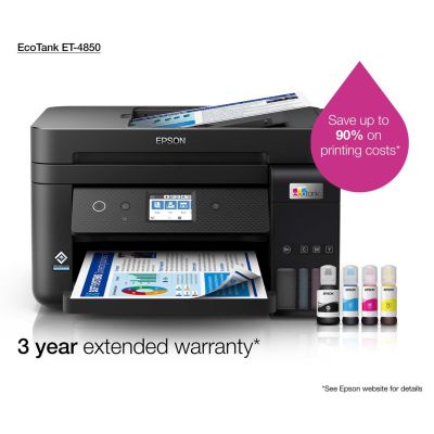 34. Epson EcoTank ET-4850 Atramentowa A4 4800 x 1200 DPI 33 stron/min Wi-Fi