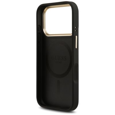 7. Etui Guess 4G Stripe MagSafe na iPhone 17 Pro - czarne