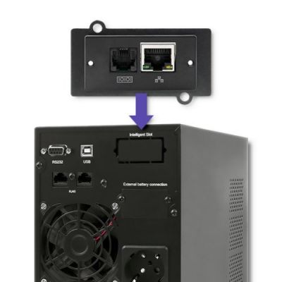7. Qoltec 53042 zasilacz UPS Podwójnej konwersji (online) 1 kVA 800 W 2 x gniazdo sieciowe