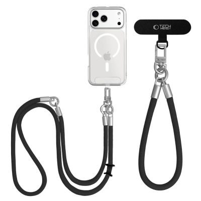 3. Smycz do telefonu Tech-Protect C10S Rope - czarno-tytanowa