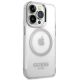 4. Etui Guess Metal Outline MagSafe na iPhone 14 Pro - srebrne