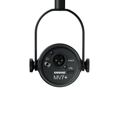 2. Shure MV7+-K - Mikrofon lektorski/wokalny ze złączem XLR/USB-C Czarny