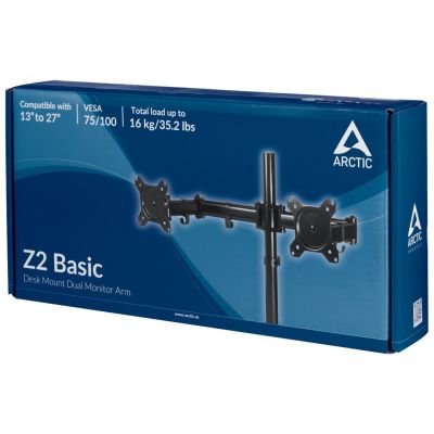 8. ARCTIC Z2 Basic uchwyt / stojak do monitorów 68,6 cm (27") Biurko Czarny