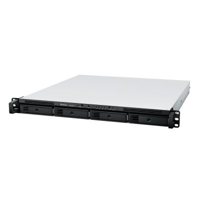 12. NAS Synology RS822RP+; 1U RACK; 4x (3.5" SATA HDD/2.5" SATA SSD); AMD Ryzen V1500B; 2 GB DDR4 ECC SODIMM (max. 32GB), 4x 1GbE RJ-45