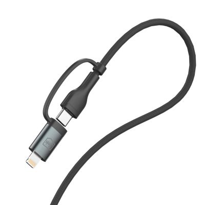 19. Kabel 3mk Hyper Cable N-SERIES 2 in 2 USB-A / USB-C i USB-C / Lightning 1.2m QC 3.0 9V/2A 60W - czarny