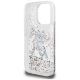 7. Etui Karl Lagerfeld Liquid Glitter Choupette Logo na iPhone 16 Pro - przezroczyste
