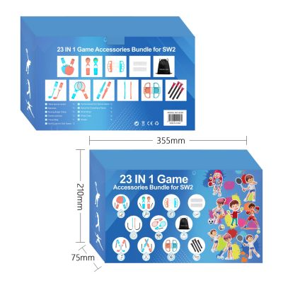 3. Pakiet akcesoriów rodzinnych 23 w 1 do konsoli Nintendo Switch 2 - zestaw pomarańczowy i niebieski