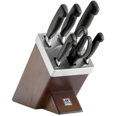 24. Zestaw noży  ZWILLING Four Star 35145-000-0 (Blok samoostrzący, Nożyczki, Nóż x 5)