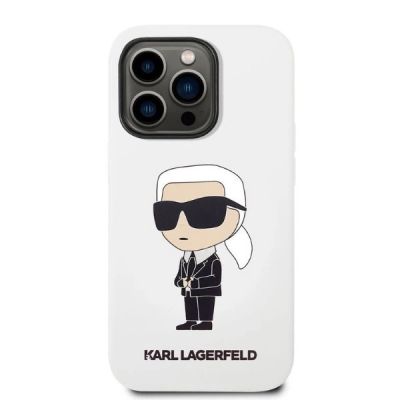 3. Etui Karl Lagerfeld Silicone Ikonik na iPhone 14 Pro - białe