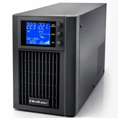 7. Qoltec Zasilacz awaryjny UPS Pure Sine Wave | 1kVA | 800W | AVR | LCD |  Czysty Sinus