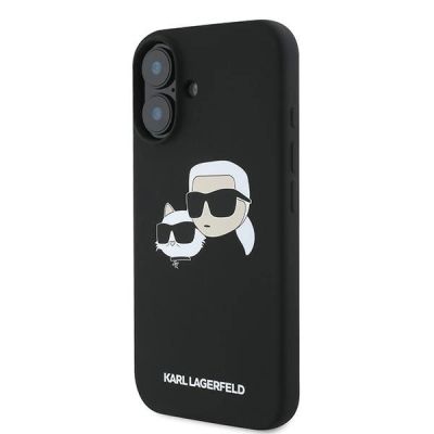 2. Etui Karl Lagerfeld Silicone nauble Heads Print MagSafe na iPhone 16 Plus - czarne