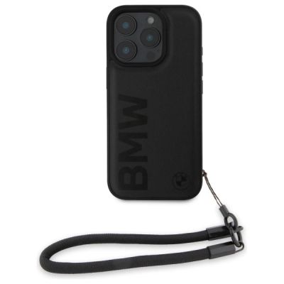 2. Etui BMW Signature Leather Wordmark Cord na iPhone 16 Pro - czarne